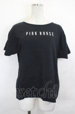 画像1: PINK HOUSE / ロゴボーダー半袖カットソー  黒Ｘ白 I-26-07-07-047-LO-TO-SA-ZI (1)