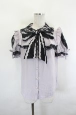画像1: Secret Honey / レース切替半袖ブラウス 2 ラベンダー I-26-07-07-007-CA-BL-TE-ZI (1)