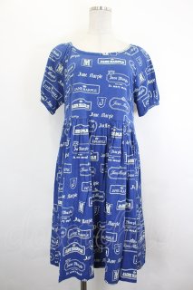 Jane Marple / ロゴプリントバックリボンワンピース ネイビー I-26-07