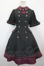 画像1: Amavel / ダブルボタンワンピース F 黒×ワイン I-26-07-07-072-CA-OP-TE-ZI (1)