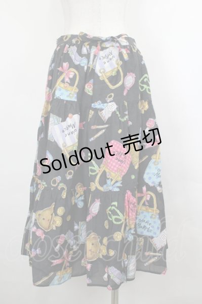 Jane Marple / キッズバッグスカート 黒 I-26-07-07-102-JM-SK-SA-ZI