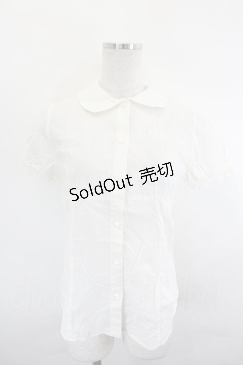 画像1: Emily Temple cute / ハートロゴ刺繍ボウタイブラウス  白 I-26-07-07-002-ET-BL-SA-ZI (1)