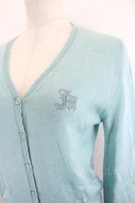 画像2: Jane Marple / JM刺繍ニットカーディガン  ブルー I-26-07-07-016-JM-TO-SA-ZI (2)