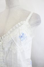 画像2: Jane Marple Dans Le Salon / ハンカチ風レースキャミブラウス  白Ｘ青 I-26-07-07-020-JM-BL-SA-ZI (2)