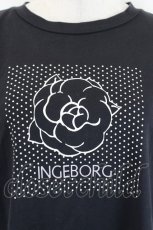 画像4: INGEBORG / ミニドット＆カメリアプリントカットソー  黒Ｘ白 I-26-07-09-026-LO-TO-SA-ZI (4)