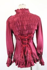 画像2: ATELIER PIERROT / Lumiere Blouse  ボルドー I-26-07-09-045-EL-BL-SA-ZI (2)
