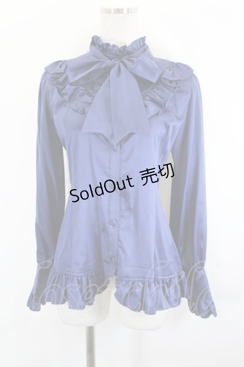 画像1: ATELIER PIERROT / Lumiere Blouse  ネイビー I-26-07-09-046-EL-BL-SA-ZI (1)