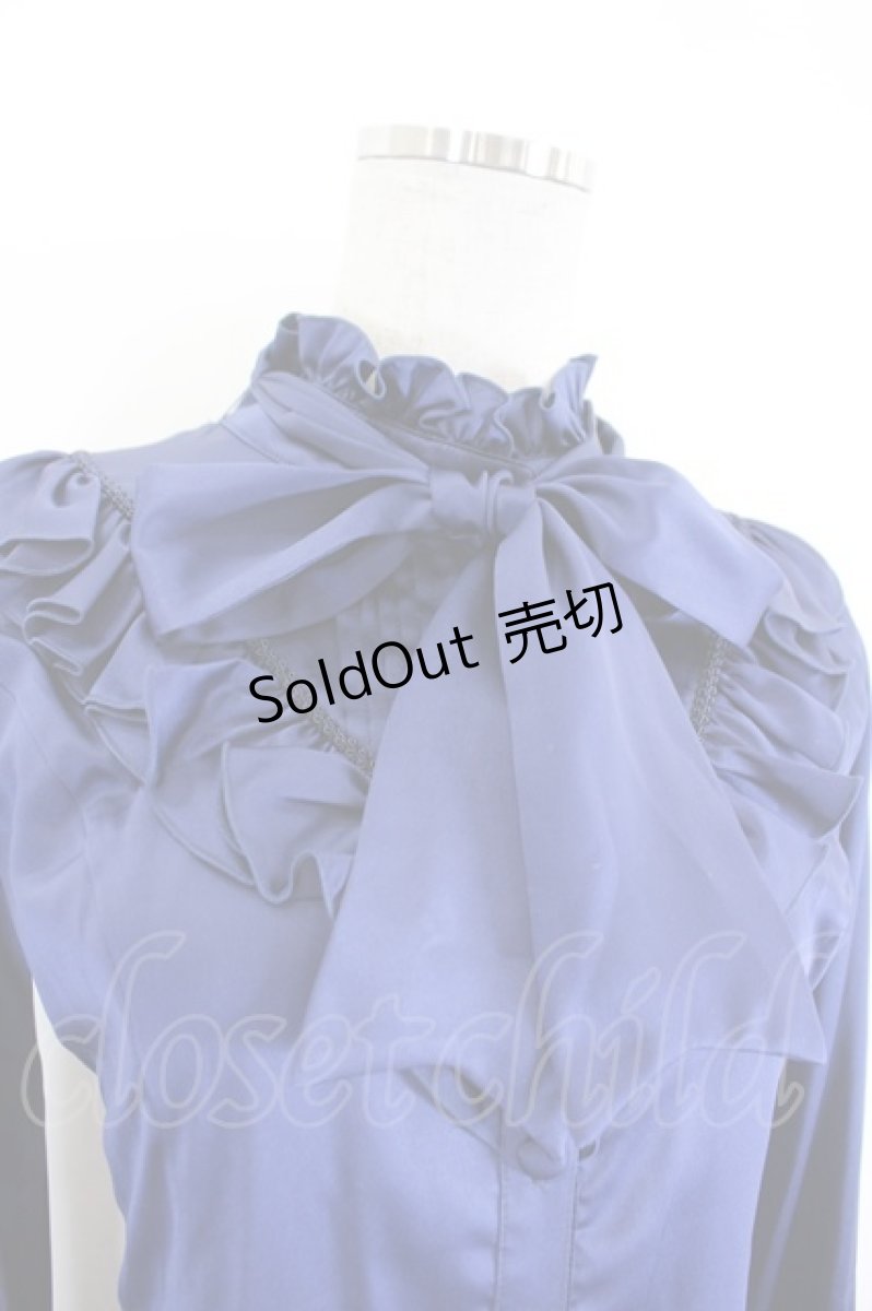 画像2: ATELIER PIERROT / Lumiere Blouse  ネイビー I-26-07-09-046-EL-BL-SA-ZI (2)
