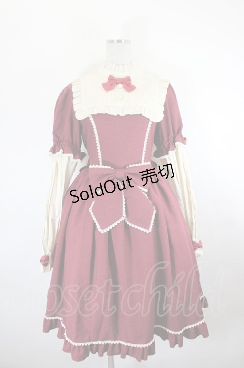 画像1: metamorphose / 付け袖付きワンピース  ワイン I-26-07-09-084-ME-OP-TE-ZI (1)