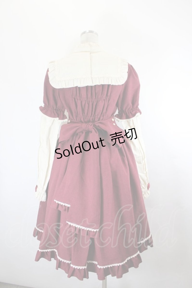画像3: metamorphose / 付け袖付きワンピース  ワイン I-26-07-09-084-ME-OP-TE-ZI (3)