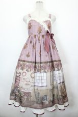 画像1: ALICE and the PIRATES / Le petit fleuriste〜永遠の花束とあなたを待つ時間〜柄ジャンパースカートII  モーヴ I-26-07-09-104-PA-OP-SA-ZI (1)