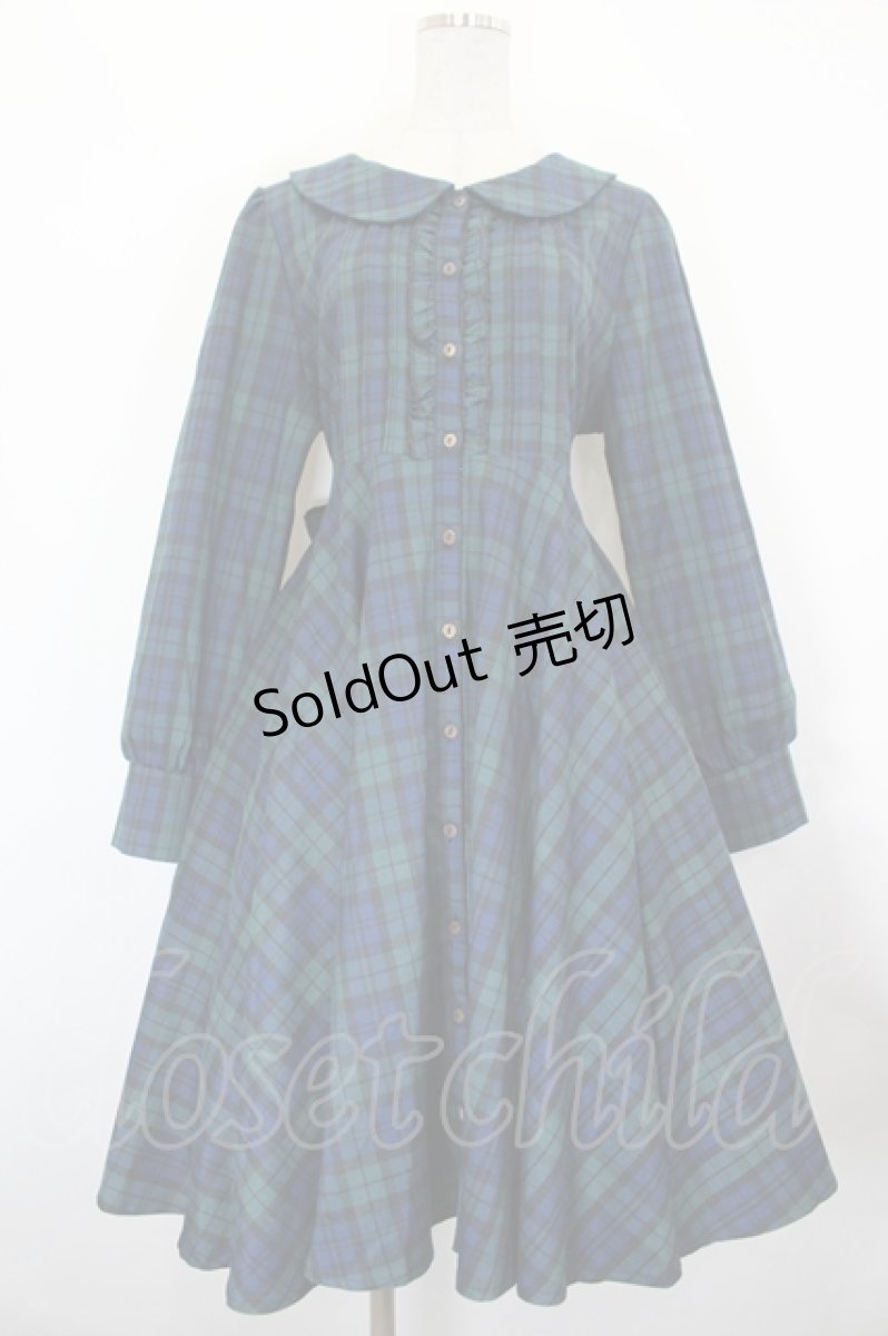 画像1: Favorite / グリーンチェックの全円シャツワンピース  グリーン I-26-07-11-052-LO-TO-TE-ZI (1)
