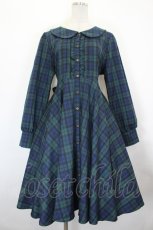 画像1: Favorite / グリーンチェックの全円シャツワンピース  グリーン I-26-07-11-052-LO-TO-TE-ZI (1)