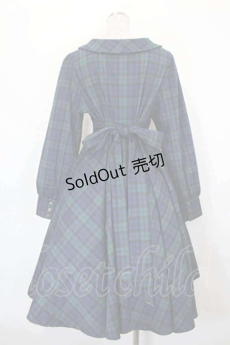 画像2: Favorite / グリーンチェックの全円シャツワンピース  グリーン I-26-07-11-052-LO-TO-TE-ZI (2)