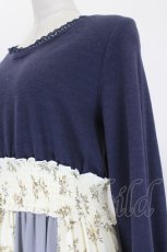 画像3: axes femme / 花柄切替ドッキングワンピース  ネイビー×オフ I-26-07-11-060-AX-OP-TE-ZI (3)