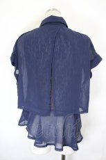 画像2: axes femme / レースシフォン重ねブラウス  ネイビー I-26-07-11-007-AX-BL-TE-ZI (2)