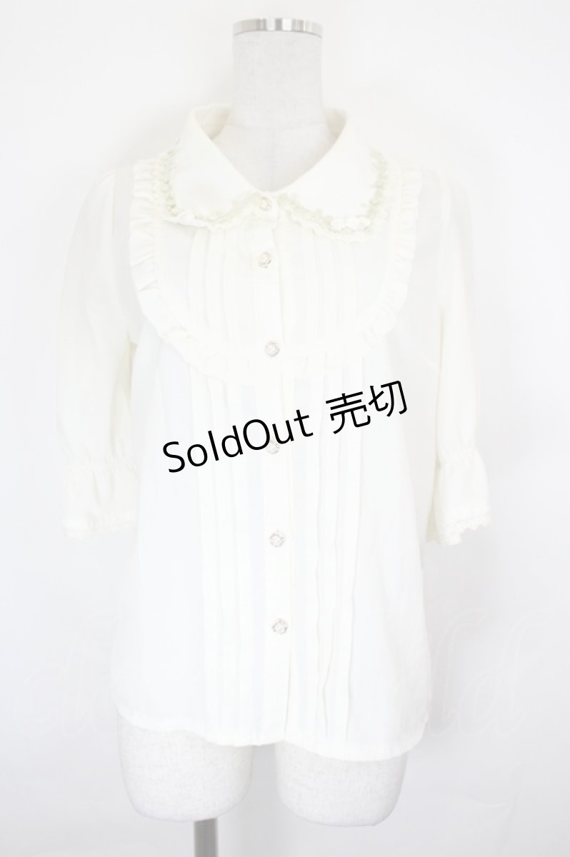 画像1: axes femme POETIQUE / 薔薇モチーフ付ブラウス  アイボリー I-26-07-11-008-AX-BL-TE-ZI (1)