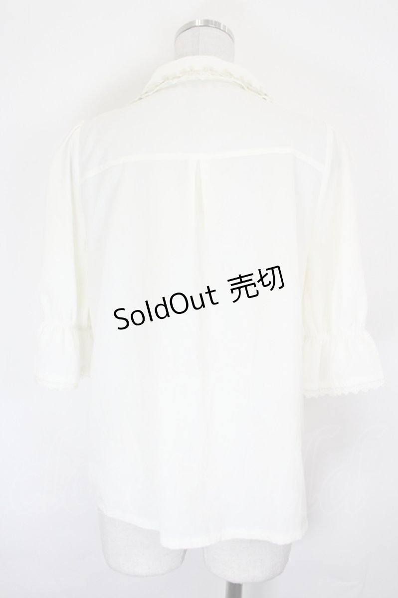 画像2: axes femme POETIQUE / 薔薇モチーフ付ブラウス  アイボリー I-26-07-11-008-AX-BL-TE-ZI (2)