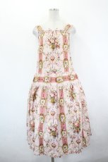 画像1: PINK HOUSE / 壁紙模様プリントミディワンピース  ピンク I-26-07-11-072-LO-OP-TE-ZI (1)