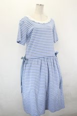 画像4: PINK HOUSE / レース襟ボーダー半袖ワンピース  サックス I-26-07-11-083-LO-OP-SA-ZI (4)