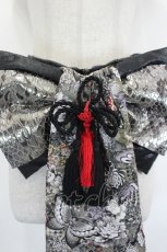 画像3: Qutie Frash / 花魁帯コルセット  黒Ｘシルバー I-26-07-11-106-QU-TO-SA-ZI (3)