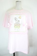画像1: Nile Perch / プードル&チュールカーテンTシャツ  ピンクＸ白 I-26-07-11-014-LO-TO-SA-ZI (1)