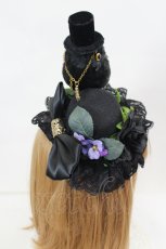 画像4: GOTHIC HOLIC / 帽子ふくろうのミニハット  ブラック I-26-07-11-119-PU-AC-SA-ZI (4)