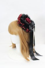 画像1: Melancholic Marchen / ローズ&フェザークリップ  レッド×ブラック I-26-07-11-120-LO-ZA-SA-ZI (1)