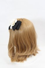 画像3: INGEBORG / カメリアリボン2WAYクリップ  黒Ｘ白 I-26-07-11-121-LO-AC-SA-ZI (3)