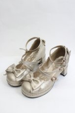 画像1: Angelic Pretty / 宝石リボンシューズ M ゴールド I-26-07-11-130-AP-SH-SA-ZI (1)