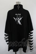 画像1: REFLEM / ハーフZIPレイヤードボーダーPO  黒Ｘ白 I-26-07-12-030-PU-TO-SA-ZI (1)