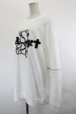 画像2: Amilige / サガラ刺繍くぎベアスウェット  白Ｘ黒 I-26-07-12-031-PU-TO-SA-ZI (2)