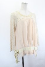 画像3: axes femme / シフォン重ねスター総柄ニットトップス  アイボリーＸピンク I-26-07-12-004-AX-TO-SA-ZI (3)