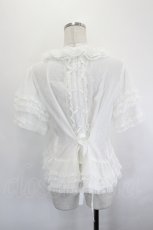 画像2: PINK HOUSE / レース使いボレロ風ブラウス  白 I-26-07-12-048-LO-BL-TE-ZI (2)