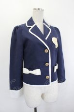 画像3: kokokim / ハートワッペン刺繍ジャケット M 紺Ｘ白 I-26-07-12-049-LO-JA-SA-ZI (3)