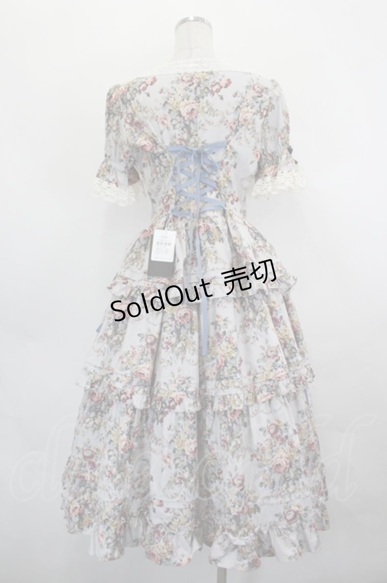 画像8: Innocent World / 華麗な薔薇のロココドレス M 薔薇グレイッシュバイオレット I-26-07-12-054-IW-OP-SA-ZI (8)