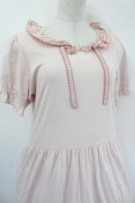 画像4: PINK HOUSE / misako×erinko フリル衿付きカットソーワンピース  ピンク I-26-07-12-075-LO-OP-SA-ZI (4)