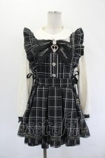 画像1: LIZ LISA / バックカシュクールセットアップ  黒X白チェック I-26-07-12-079-LO-OP-SA-ZI (1)