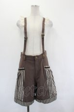 画像1: Hoshibako Works / カフェホシバコ　サスペンダー付きパンツ  ブラウン I-26-07-12-094-LO-PA-SA-ZI (1)