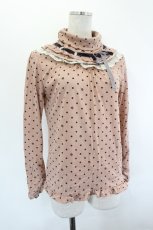 画像3: axes femme / はしごリボンドットハイネックカットソー  ピンクＸブラウン I-26-07-12-010-AX-TO-SA-ZI (3)