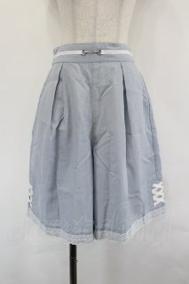 axes femme / 裾レースデザインハーフパンツ M サックス I-26-07-12