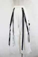 画像2: Amilige / ロゴZIPパンツ  白Ｘ黒 I-26-07-12-100-PU-PA-SA-ZI (2)
