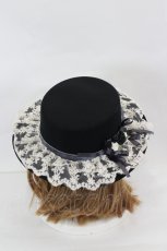 画像2: axes femme / 巻きバラレースカンカン帽  黒 I-26-07-12-113-AX-AC-SA-ZI (2)