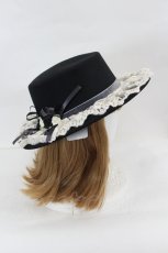 画像3: axes femme / 巻きバラレースカンカン帽  黒 I-26-07-12-113-AX-AC-SA-ZI (3)