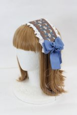 画像1: Nameless medley / インド刺繍リボンヘッドドレス  青Ｘ白 I-26-07-12-114-LO-AC-SA-ZI (1)