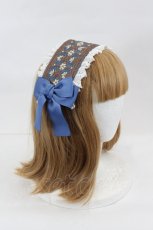 画像2: Nameless medley / インド刺繍リボンヘッドドレス  青Ｘ白 I-26-07-12-114-LO-AC-SA-ZI (2)