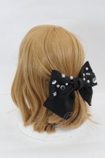 画像2: Angelic Pretty / Twinkleビジューリボンバレッタ  黒Ｘ白Ｘシルバー I-26-07-12-118-AP-AC-SA-ZI (2)