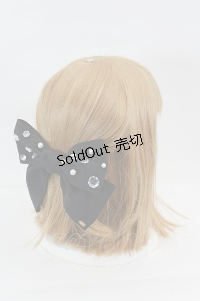 画像3: Angelic Pretty / Twinkleビジューリボンバレッタ  黒Ｘ白Ｘシルバー I-26-07-12-118-AP-AC-SA-ZI (3)