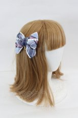 画像2: Angelic Pretty / タータンチェックリボンクリップSet  サックスチェック I-26-07-12-119-AP-AC-SA-ZI (2)