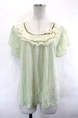 画像1: axes femme / フロントレースTシャツ M ミント I-26-07-12-013-AX-TO-SA-ZI (1)